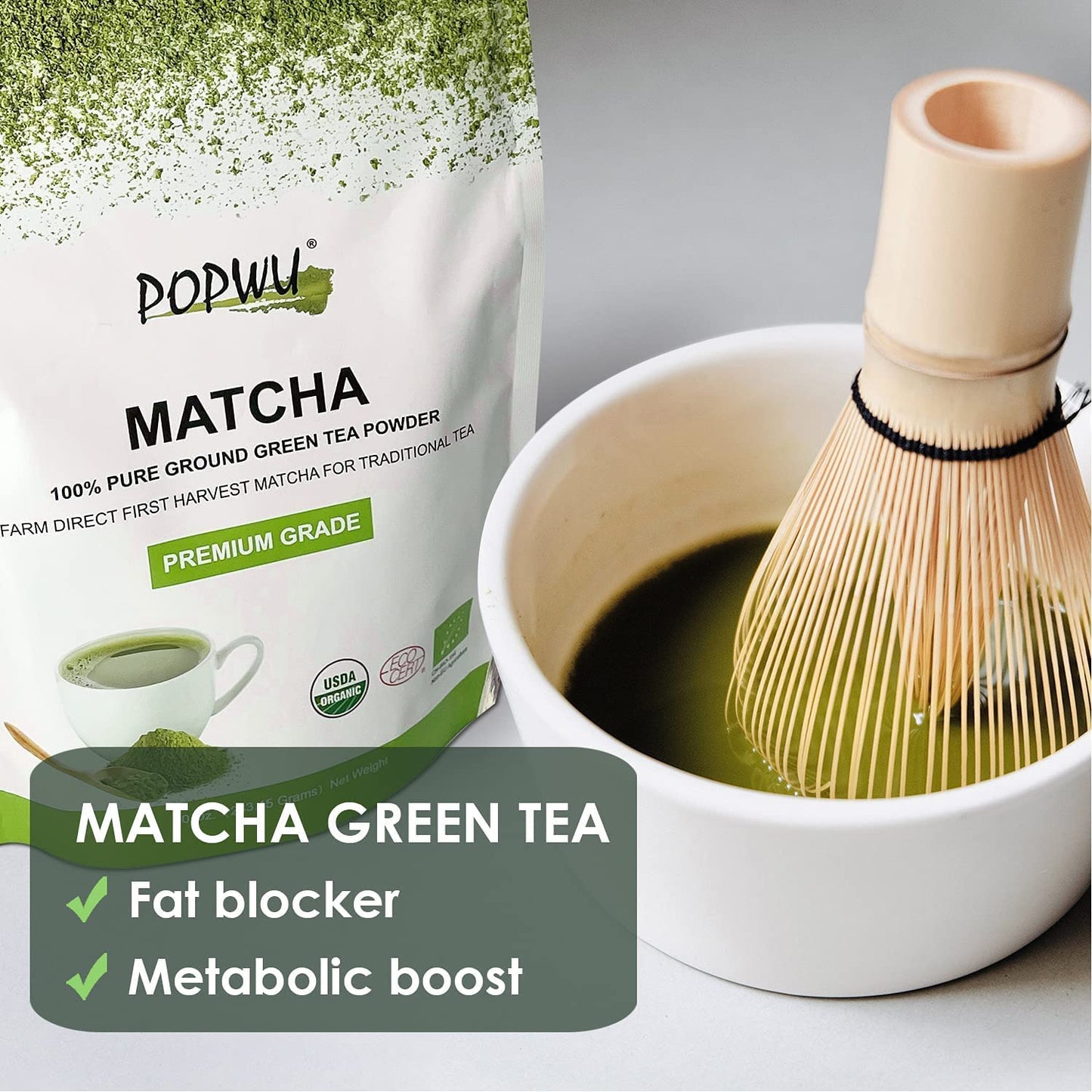 Matcha Powder 1 Lb - USDA Organic Matcha Green Tea Powder Premium Grade Matcha 1St Harvest Pure Matcha 16 Ounce