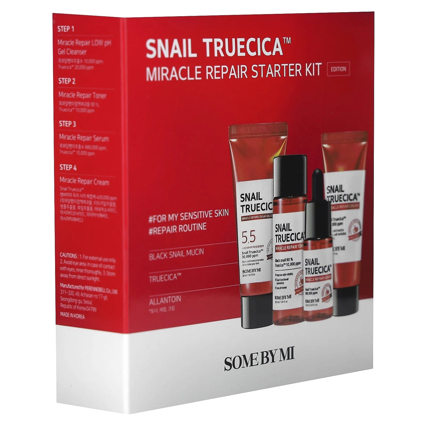 Snail Truecica Miracle Repair Starter Kit, 4 Piece Kit