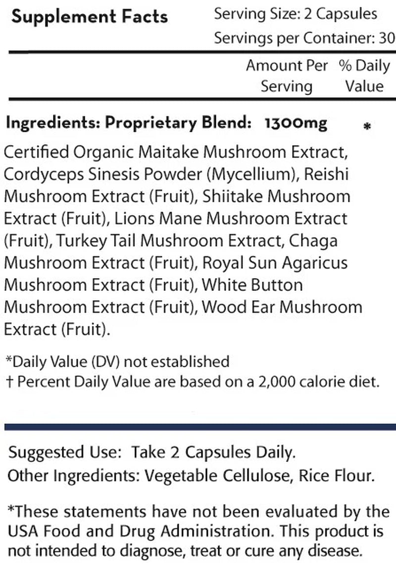 Maitake 10X - 10 Powerful Medicinal Mushrooms for Total Immunity