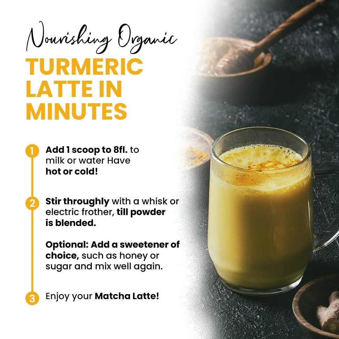 Zealthy Life Turmeric Latte USDA CERTIFIED ORGANIC GOLDEN MILK POWDER with CEYLON CINNAMON Non GMO Vegan Keto Gluten Free Unsweetened (45 Servings)