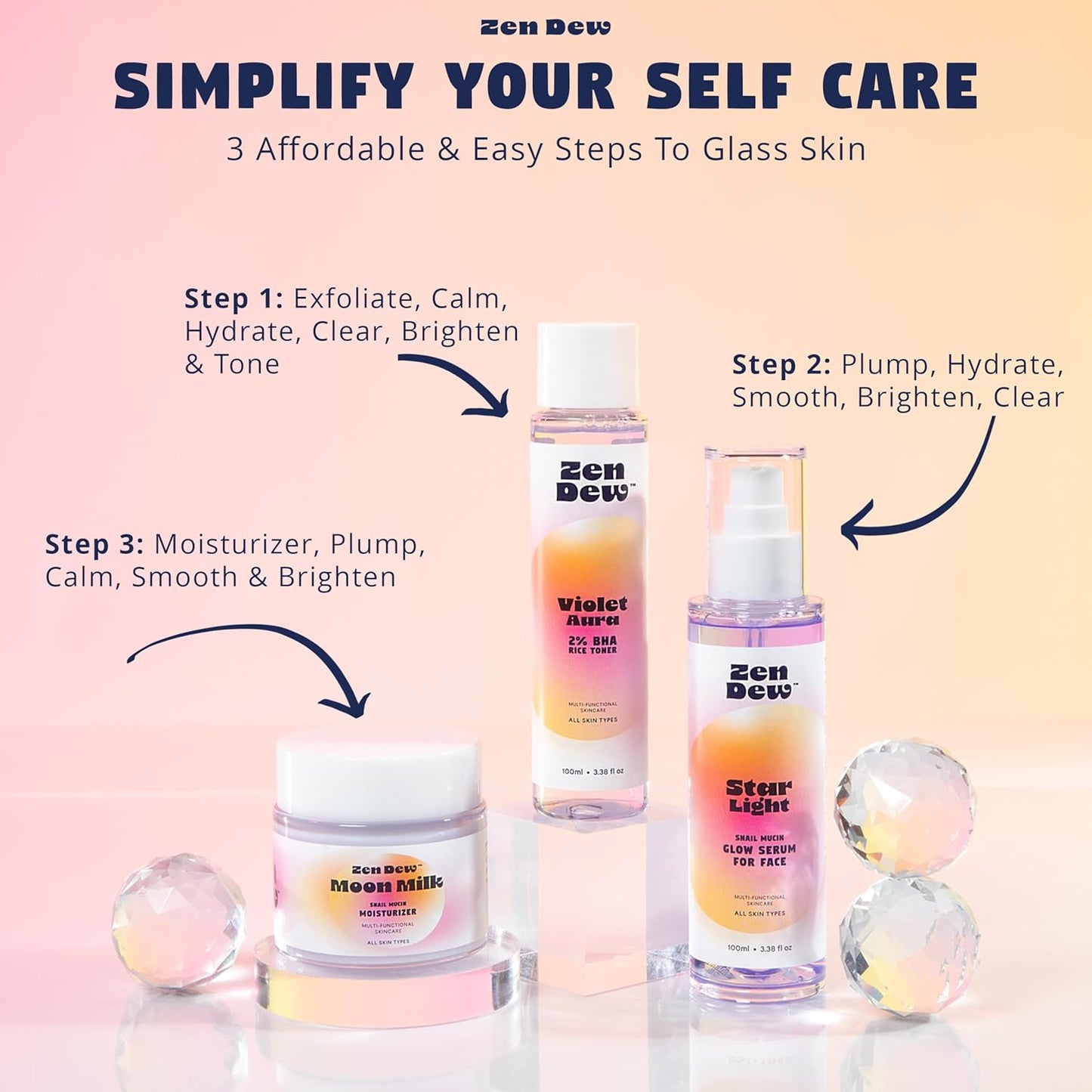 Moon Milk Snail Mucin Moisturizing Gel Cream 3.52 Oz - Blue Light Skin Protection - Korean Snail Mucin Serum for Enhanced Hydration and Improved Skin Brightness, Plumpness, and Smoothness