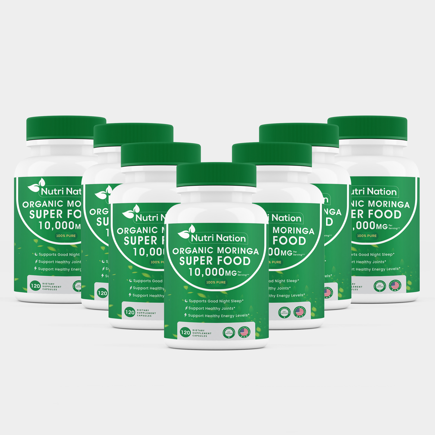 Organic Moringa Supplement 120 Capsules 10,000Mg