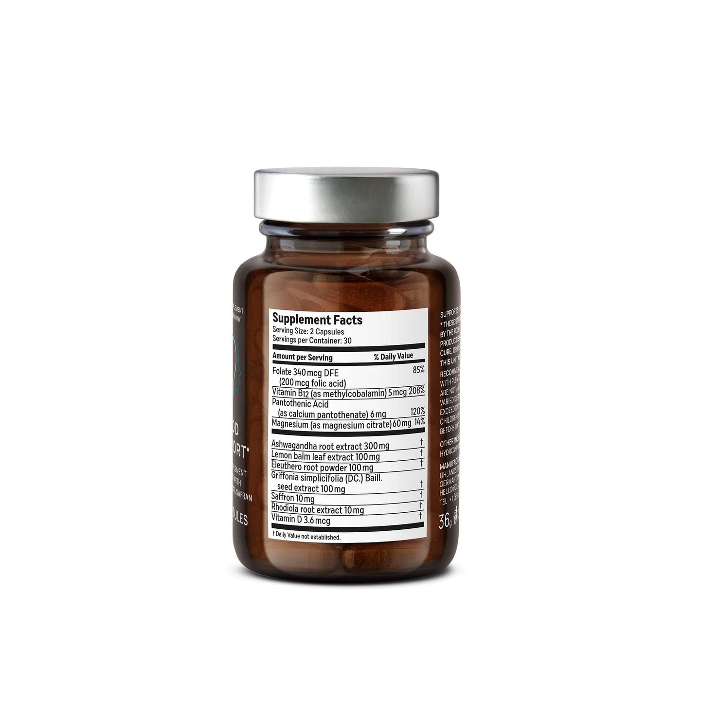 Mood Support Supplement with Ashwagandha Saffron Extract 5 HTP Griffonia