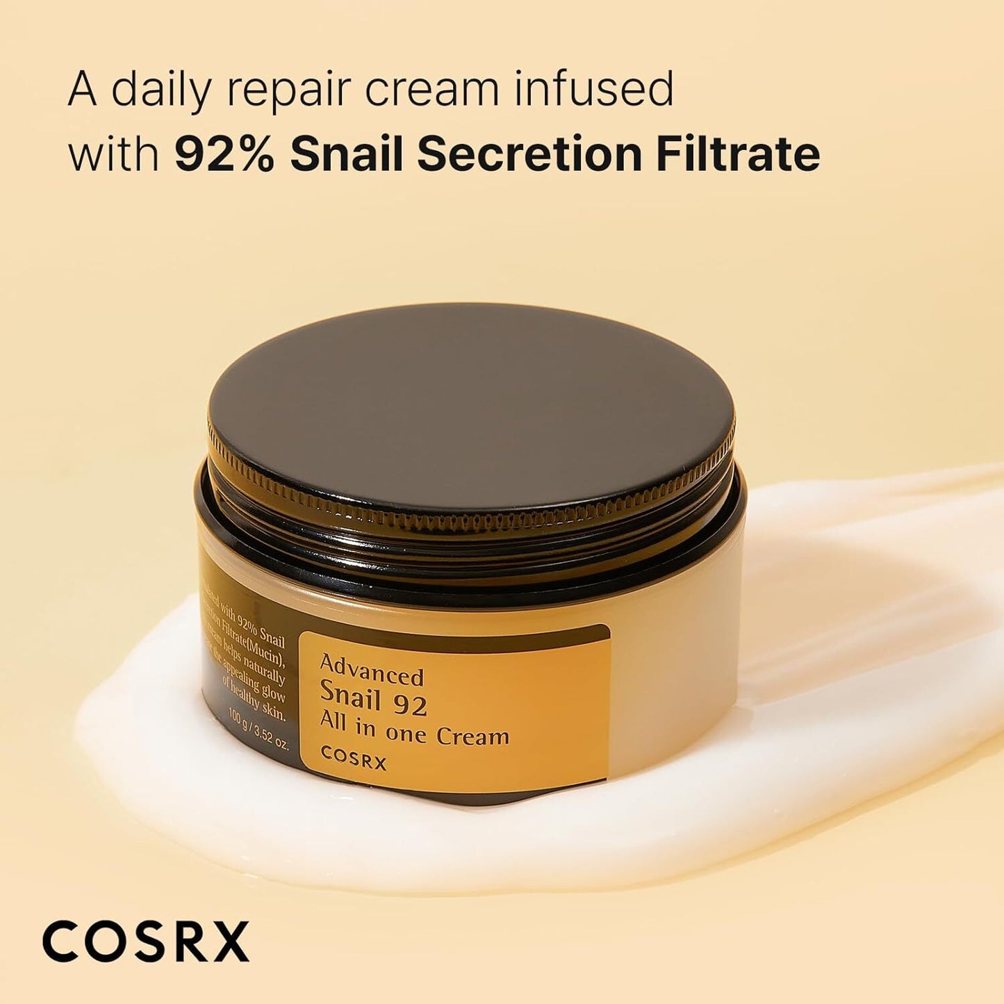 US Seller COSRX Coss02-C Advanced Snail 92 All in One Cream - 3.52 Oz Authentic