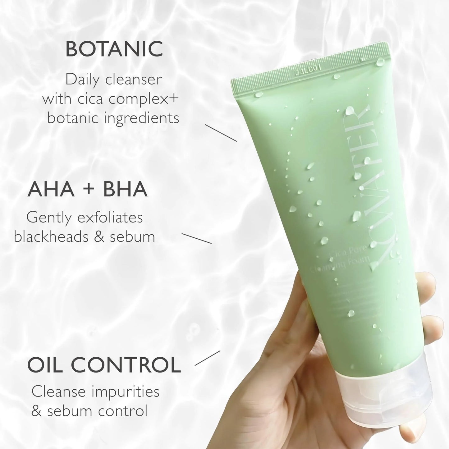 Cica Pore Cleansing Foam 4.05 Fl Oz Sebum Control Hyaluronic Acid Aloe Daily
