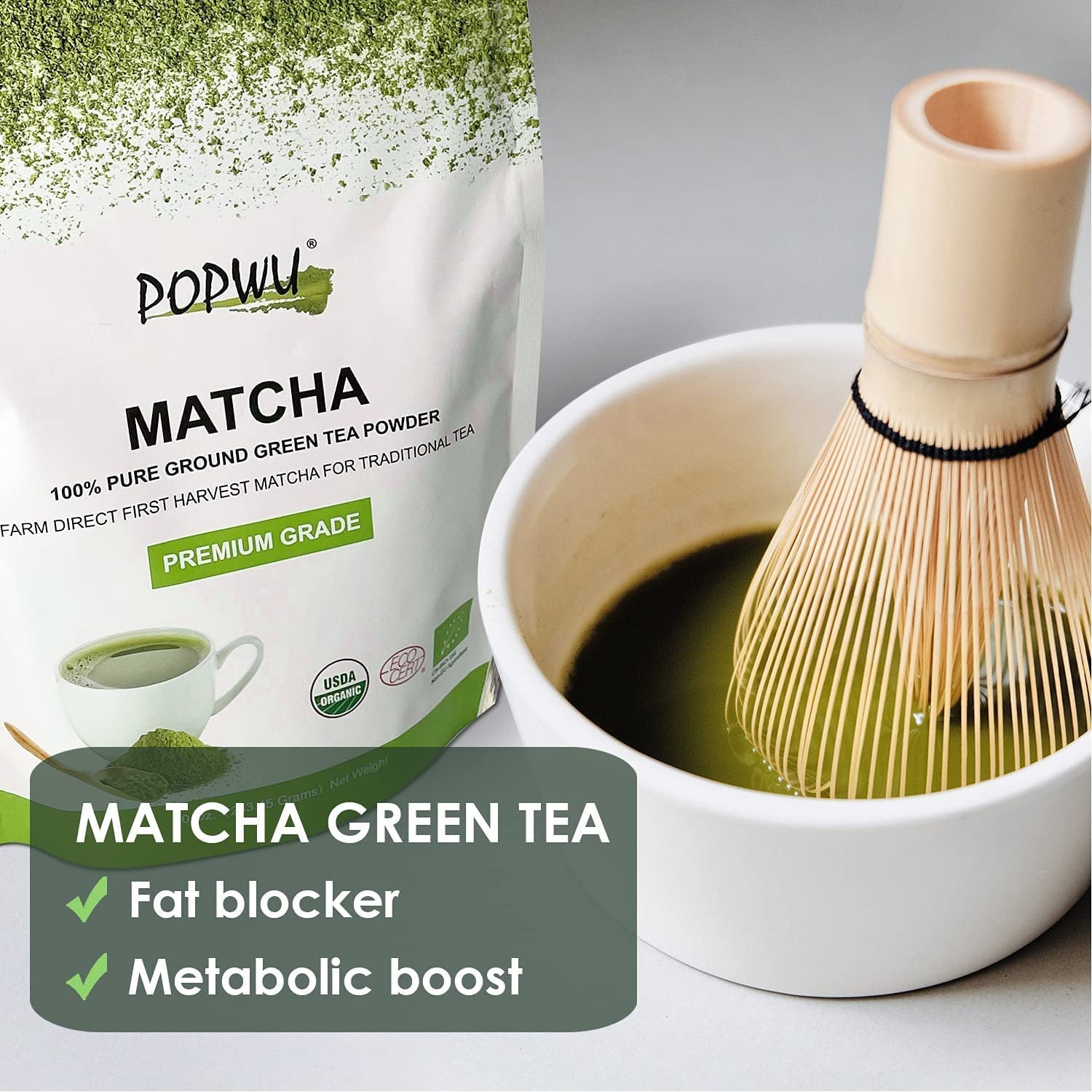 Matcha Powder 1 Lb - USDA Organic Matcha Green Tea Powder Premium Grade Matcha 1St Harvest Pure Matcha 16 Ounce