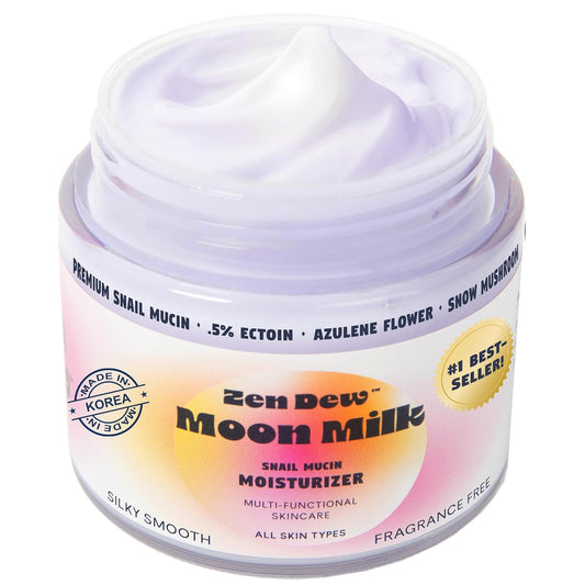 Moon Milk Snail Mucin Moisturizing Gel Cream 3.52 Oz - Blue Light Skin Protection - Korean Snail Mucin Serum for Enhanced Hydration and Improved Skin Brightness, Plumpness, and Smoothness