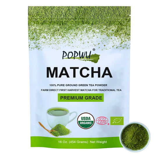 Matcha Powder 1 Lb - USDA Organic Matcha Green Tea Powder Premium Grade Matcha 1St Harvest Pure Matcha 16 Ounce