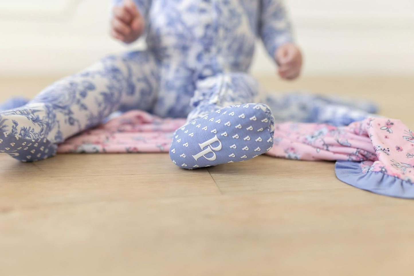 Footie Pajamas for Baby Girls – Sleepers in Viscose from Bamboo with 2-Way Zipper & Ruffle Trim
