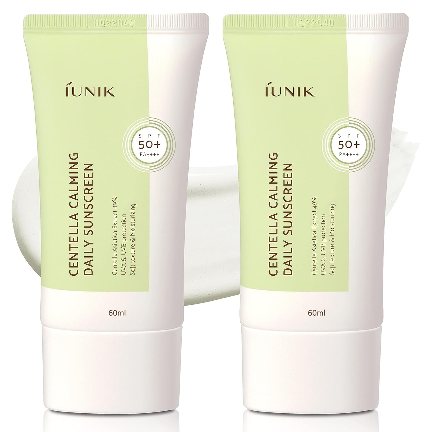 Centella Calming Moisture Daily Sunscreen SPF 50+ PA++++ Matte & No White Cast Centella Asiatica Dry Oily Sensitive Vegan Korean Skincare - Pack of 2